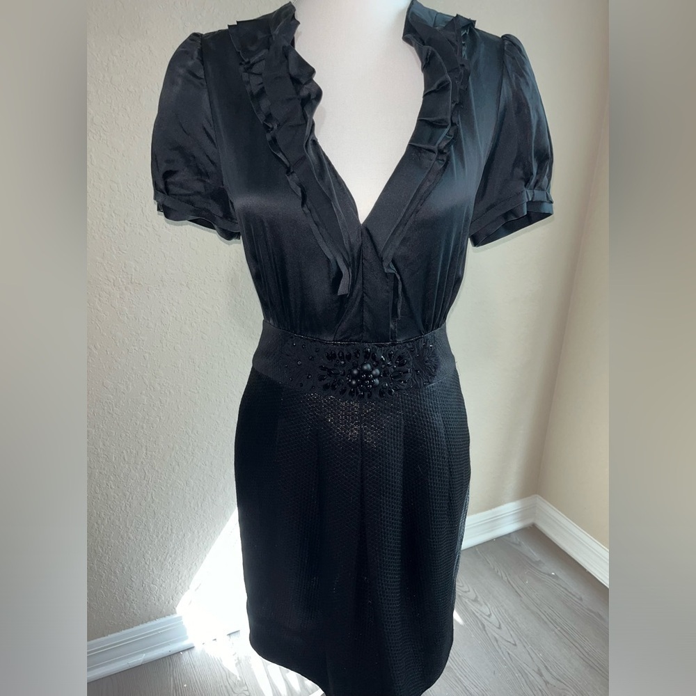 HP🎉BCBGMaxAzria Mock Black Dress - Picture 2 of 7
